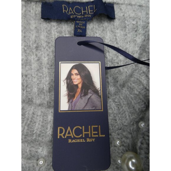 Rachel Roy‎ Grey Pearl-Studded Women's Crew Sweater Size XL - Picture 5 of 8